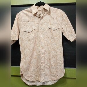 Men's Paisley Short Sleeve Shirt - Tan